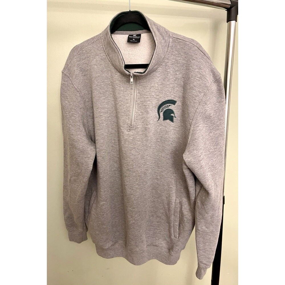 Colosseum Michigan State Spartans Men’s XL Gray 1/4 Zip Pullover Sweatshirt